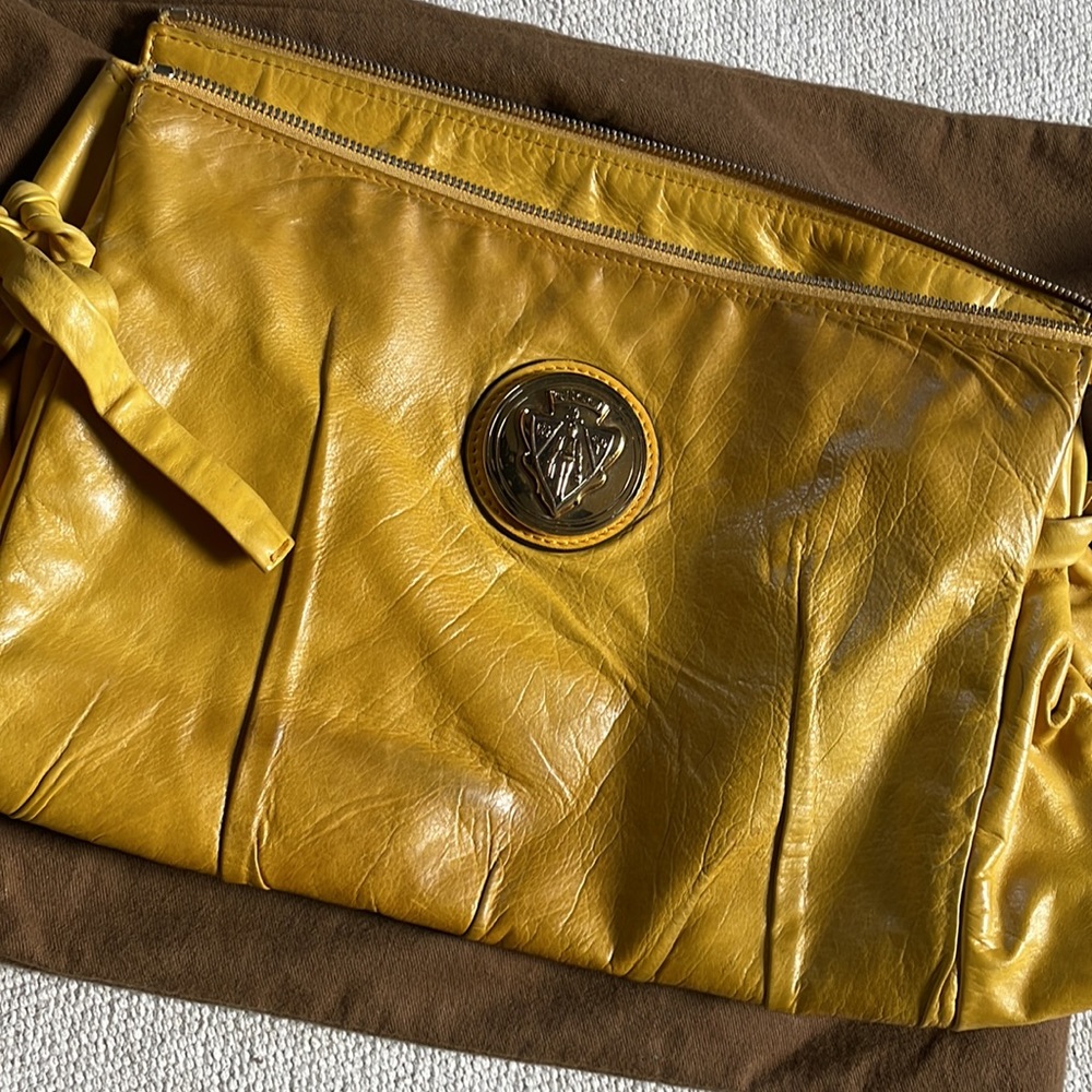 Authentic Gucci Hysteria Mustard Calfskin Clutch